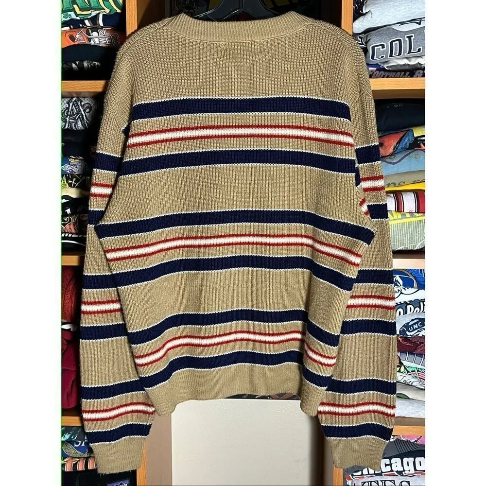 Vintage 90s Robert Bruce Men’s Wool Striped Knit Sweater